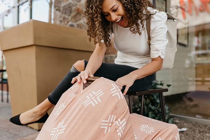 Copper Pearl Multi-Use Cover: Car Seat Covers, Nursing Cover, and Stroller Cover for Sun - Stretchy Fabric, All-Season Use, Stylish Designs, Easy Access for Moms - Mesa