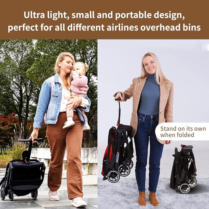COOL KIDS Portable Stroller with Automatic Fold,Lightweight Umbrella Stroller with Pop Out Sun Canopy,Compact Stroller for Travel