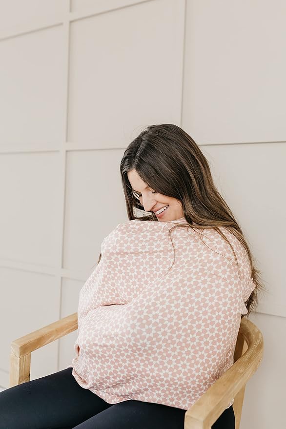 Copper Pearl Multi-Use Cover: Car Seat Covers, Nursing Cover, and Stroller Cover for Sun - Stretchy Fabric, All-Season Use, Stylish Designs, Easy Access for Moms - Star