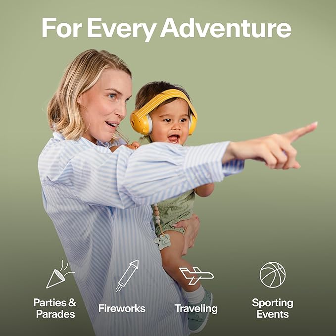 Alpine Muffy Baby Ear Protection for Babies and Toddlers up to 36 Months - CE & ANSI Certified - Noise Reduction Earmuffs - Comfortable Baby Headphones Against Hearing Damage & Improves Sleep - Green