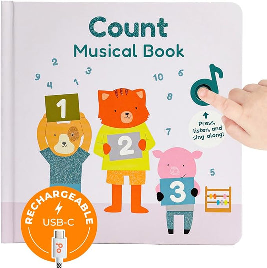 Cali's Books Number Book for Toddlers 1-3 - Learn to Count 1 2 3 Musical Books for Kids, Interactive Talking Baby Sound Book, Educational Song Learning Toys, Singing and Counting Music Toy for Babies