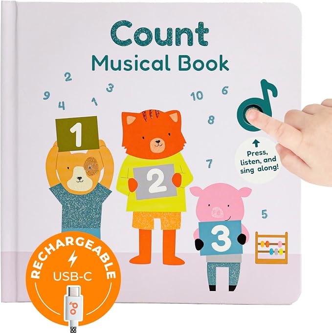 Cali's Books Number Book for Toddlers 1-3 - Learn to Count 1 2 3 Musical Books for Kids, Interactive Talking Baby Sound Book, Educational Song Learning Toys, Singing and Counting Music Toy for Babies