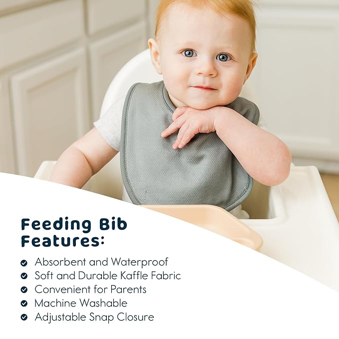 Tiny Twinkle 8 Pack Baby Food Bibs for Eating - Waterproof & Absorbent 6-12 Months Infant Bibs, OEKO-TEX Certified Drooling Bibs for Baby Led Weaning(Boy Pastel 8-Pack)