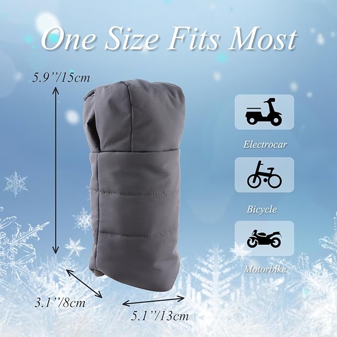 Zsedrut Stroller Gloves Universal Winter Anti-Freeze Stroller Mittens Water Repellent Hand Warmer Muff Fleece Lined,Winter Stroller Accessories (Gray)