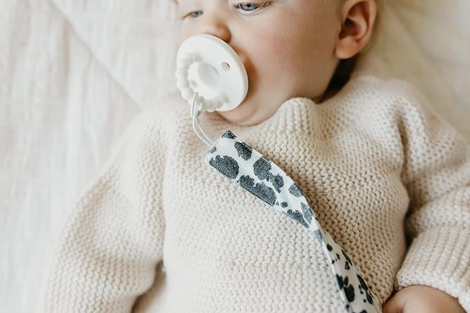 Copper Pearl Pacifier Clip 3-Pack: Premium Knit Binky Clips for Baby Girls and Boys - Stylish Stainless Steel Pacifier Holder Clip - Baby Pacifier Clips for No More Floor Drops - Jo