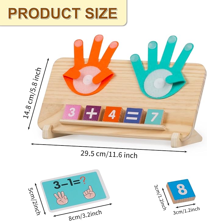 ALLABC Finger Math Manipulatives Number Counting Blocks, Montessori Educational Math Toys for Toddlers 3-6, Preschool Number Learning Toys for Boy & Girl Age 3,4,5 Years Old (Double Side Edition)