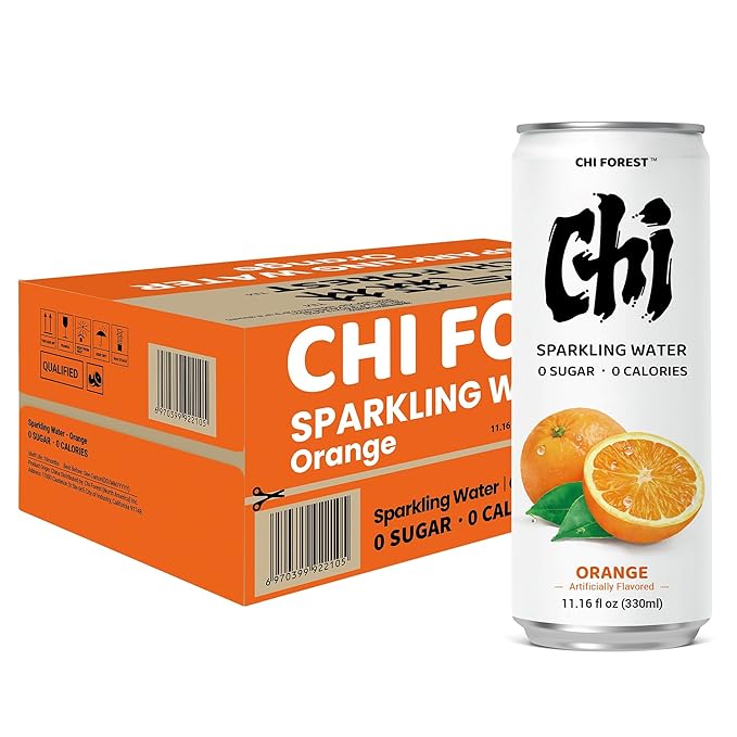 CHI FOREST Orange sparkling water, 0 Sugar 0 Carolies, 11.15 oz* 24 cans