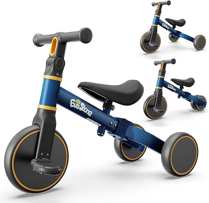 5-in-1 Kids Balance Bike, Toddler Tricycle for 1-3, Ride-On Toy for 18 Months to 4 Years, Outdoor and Indoor Gift Bike for Yard, Sidewalk, Park, Birthday Present for Boys & Girls, Blue