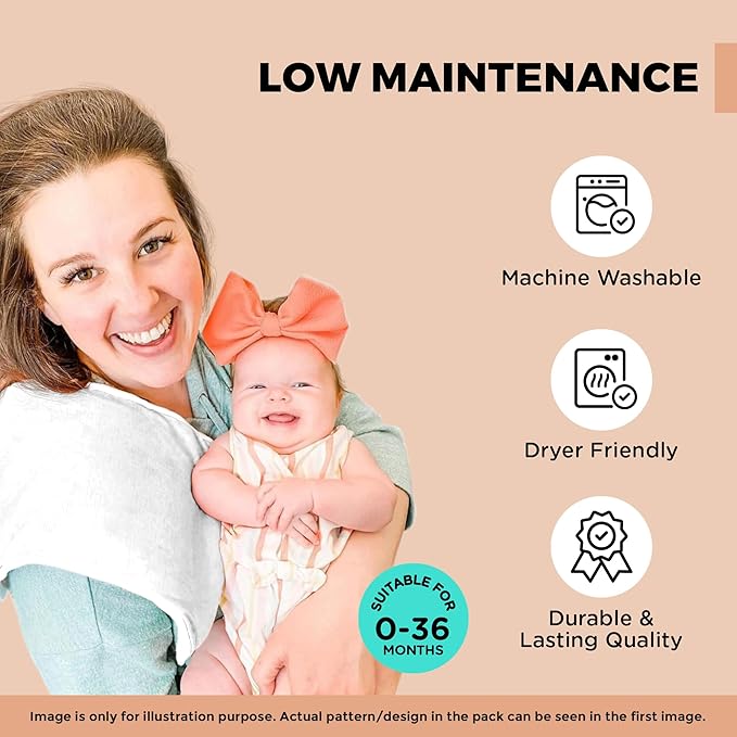 Premium 5-Pack Large Organic Cotton Burp Cloths โ 3 Layers, Ultra Soft & Absorbent Burping Towel for Newborn Babies