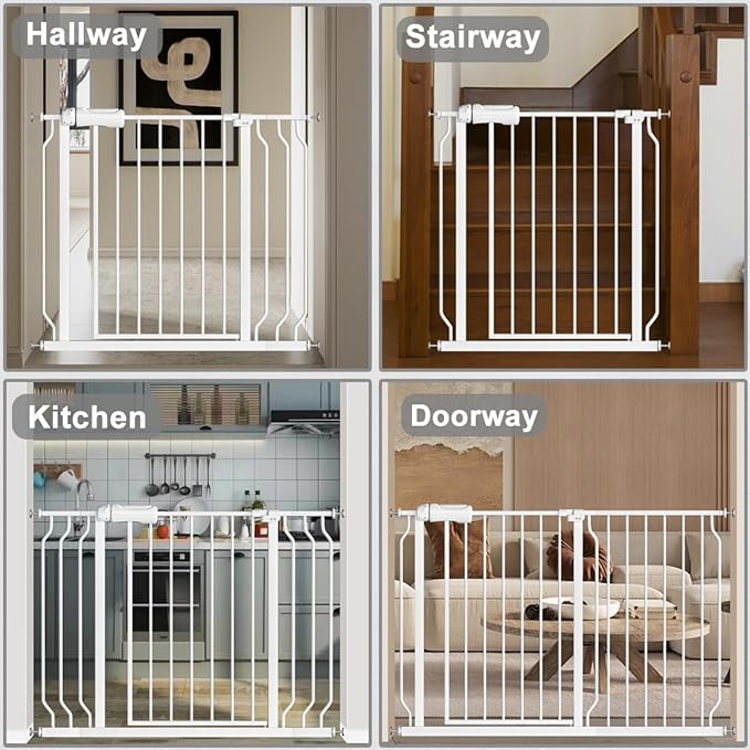 Fairy Baby Extra Wide Baby Gates 48-53 Inch, Auto Close Child Safety Gates for Stairs Banister Doorways Hallway,Indoor Safety Child Gates for Kids or Pets