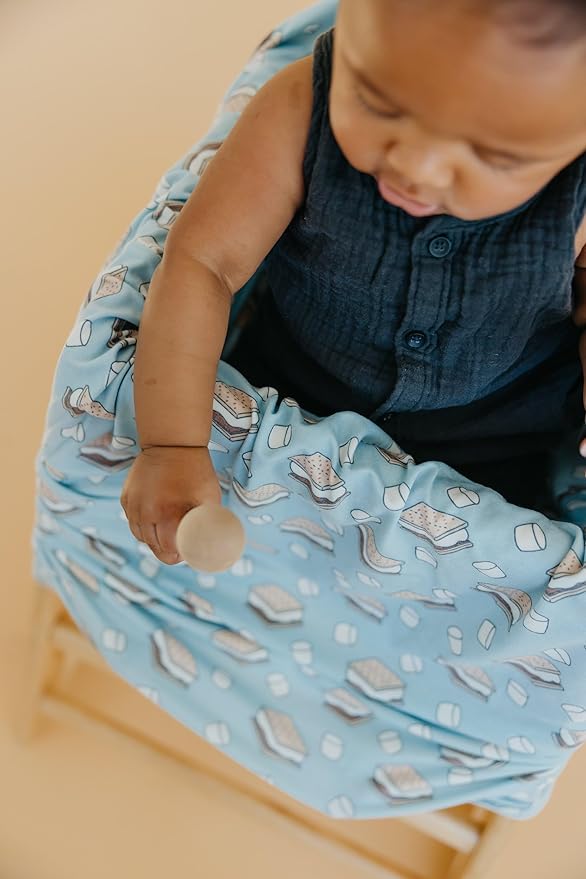 Copper Pearl Multi-Use Cover: Car Seat Covers, Nursing Cover, and Stroller Cover for Sun - Stretchy Fabric, All-Season Use, Stylish Designs, Easy Access for Moms - S'Mores