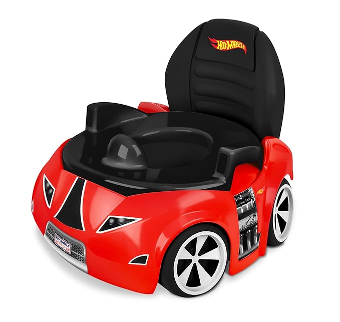 Hot Wheels™ Race Car Potty Training Toilet, Includes Detachable Toddler Toilet Seat and Kids Potty, Ages 12 Months and Up, Red