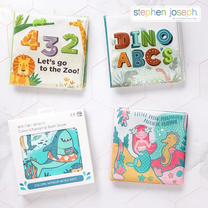 Stephen Joseph, Floating Color Changing Bathtime Book, Toddler Bath Toys, Mermaid
