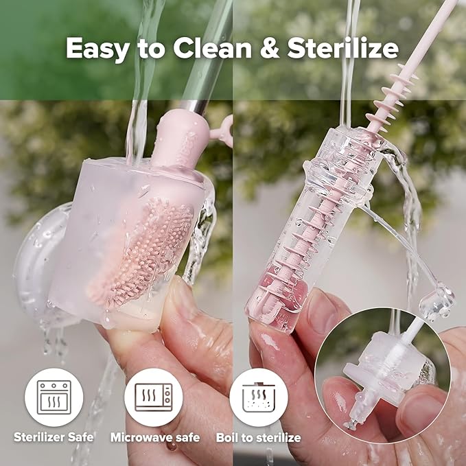 haakaa Colostrum Collectors 6ml/6pcs Pack - Collect, Store & Feed Colostrum in One, Ready-to-Use Individually Wrapped, Reusable & Leakproof, Include Cloth Wipe and Cleaning Brush