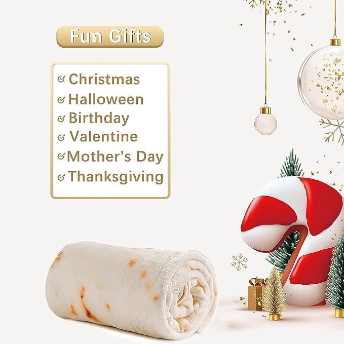 Tortilla Blanket, Baby Burritos Swaddle Blanket, Taco Blanket for Newborn Toddler, 285 GSM Soft Flannel Wearable Wrap Funny Gifts for Baby Shower Boy Girl 0-3 6 9 Months