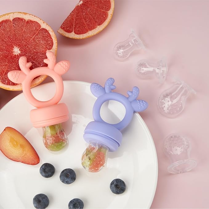 Baby Fruit Feeder,Teething Toys,Silicone teethers for Babies 3-12 Months for Baby Feeding