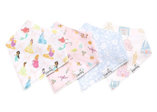 Copper Pearl Baby Bandana Drool Bibs for Drooling and Teething 4 Pack Gift Set Disney Princess