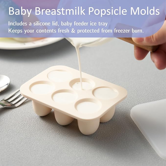 Baby Fruit Food Feeder Teether with Popsicle Molds, Cute Teething Toys Silicone Teethers for Babies 3-12 Months for Baby Feeding Gift