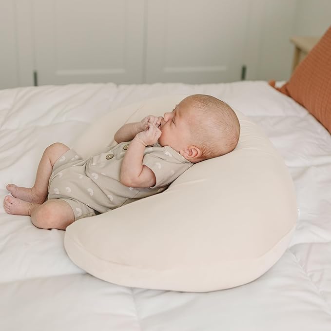 Konssy 2 Pack Nursing Pillow Covers, Stretchy and Soft Nursing Cover for Breastfeeding, Pillow Slipcover for Baby Girls and Boys Newborn (Beige, Brown)