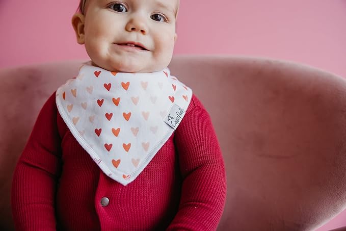 Copper Pearl 4 Pack Soft Cotton Baby Bibs for Drooling and Teething, Absorbent Drool Bibs for Baby Girl and Boy, Adjustable to Fit Newborns to Toddlers, Tons of Styles (Crush)