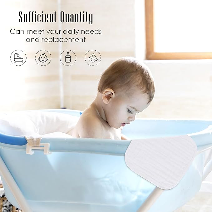 Baby Washcloths -100% Cotton Muslin Soft Baby Bath Wash Cloths and Absorbent Baby Wipes for Newborns Kids Girls and Boys - 12 Pack, 12x12 Inches - White