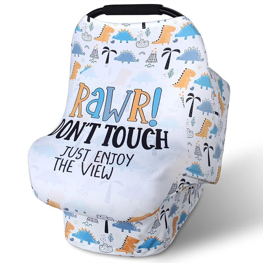 Metplus Car Seat Canopy Nursing Cover for Babies, Soft Stretchy Breathable and Easy to Use, Infant Shower Gifts Newborn Essentials