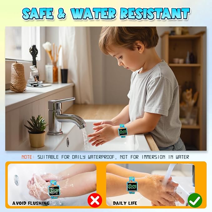 Potty Training Watch for Boys: Adjustable Volume Potty Watches for Toddler Boys Water Resistant Kids Potty Timer Christmas Birthday Gifts for 2 3 4 Year Old Boy (Dinosaur)