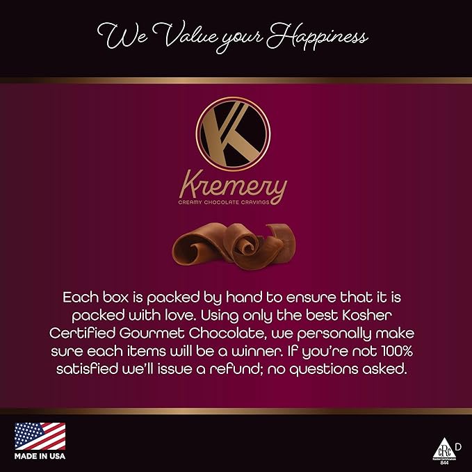 KREMERY Creamy Chocolate Cravings - Birthday Treats, Chocolate Covered Pretzel Twists Gift Basket, in Sectional Gift Box + Greeting Card (12 Pretzels, Assorted Sweet Toppings) Food Assortments USA Made