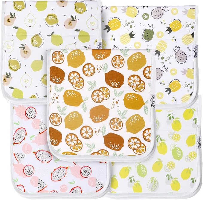 Premium 5-Pack Large Organic Cotton Burp Cloths โ 3 Layers, Ultra Soft & Absorbent Burping Towel, Shoulder Towel & Hand Towel