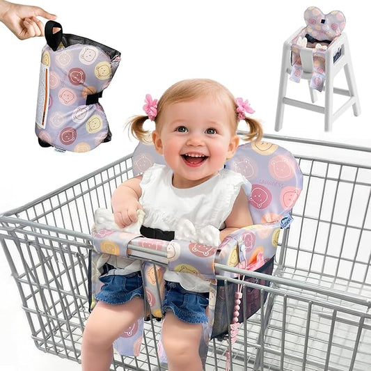 Premium Baby Shopping Cart Cover & High Chair Seat Protector - Universal Fit for Grocery Carts, Restaurant Chairs,Restaurant Seats, and Park Swings-Girl & Boy(Little Bear)