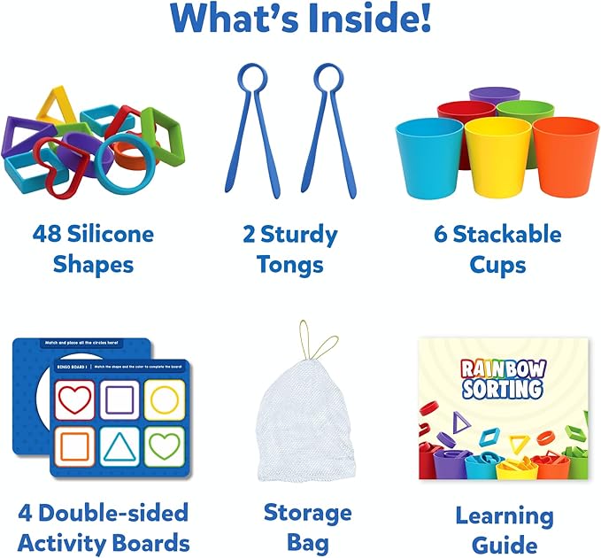 Skillmatics Silicone Rainbow Sorting Game - Learning & Educational Toy, Christmas Fun, Sorting, Counting & Sequencing Skills, Gifts for Toddlers & Preschoolers Ages 3, 4, 5, 6