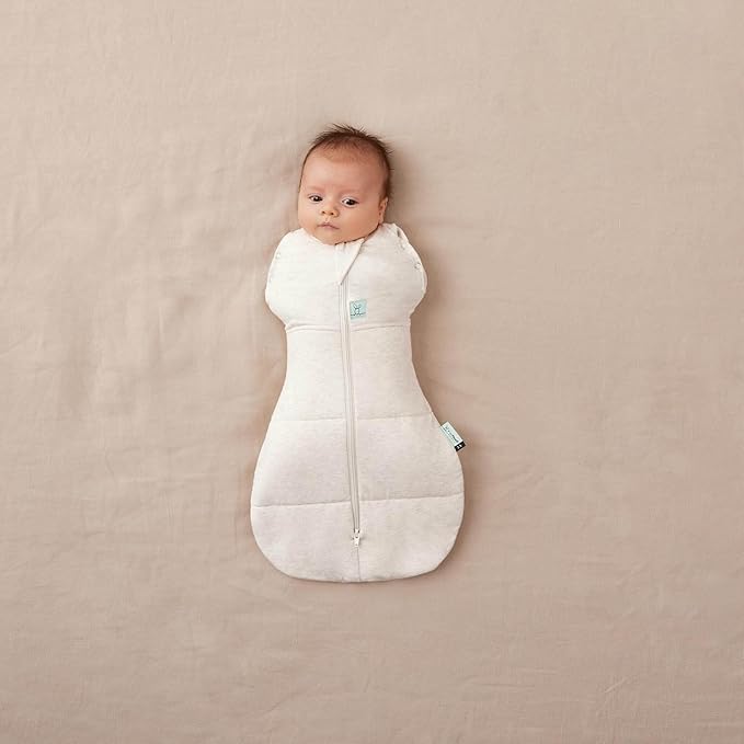 ergoPouch Cocoon Swaddle Sack 2.5 TOG - Baby Sleep Sack, Gentle Snug Fit Helps Calm Startle Reflex, Ideal for Arms In/Out Sleeping, Soft Breathable Fabric for Better Sleep (0 Months, Oatmeal Marle)