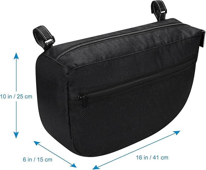 Accmor Insulated Side Sling Stroller Saddle Bag Organizer, Universal Stroller Organizer, Stroller Bag Caddy Organizer, Black