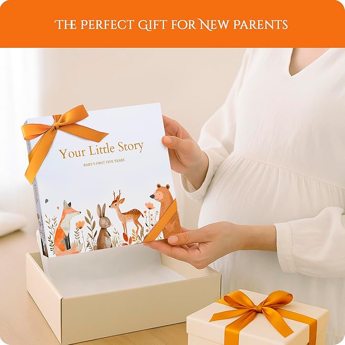 Baby Book Keepsake – 146 Page Baby Journal from Pregnancy to Age 5 | Baby Memory Scrapbook, Gift for Baby Shower, Gender Neutral Baby Book for Boys & Girls