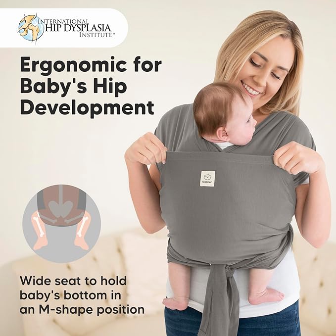 KeaBabies Baby Wrap Carrier Ring Sling - Easy to Wear, Adjustable D-Lite Baby Carrier Newborn to Toddler, Infant Carrying Shirt, Hands Free Bonding, Breathable Fabric Wearing Wrap (Graphite)