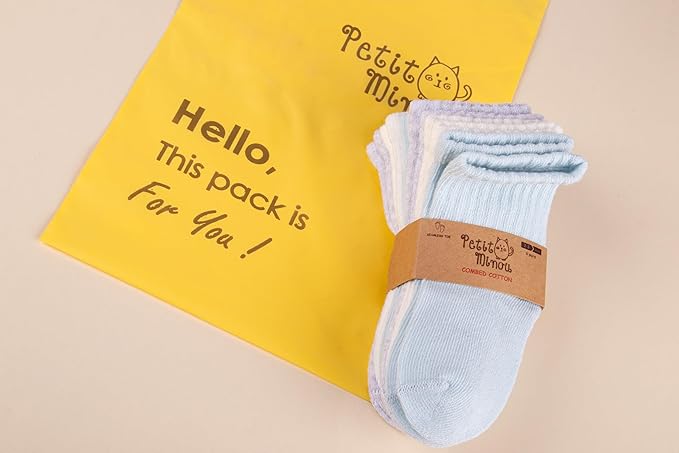 Bella Seamless-Toe Turkish Cotton Ribbed Crew Socks - Stylish and Cozy 6-Pack Baby & Toddler Socks