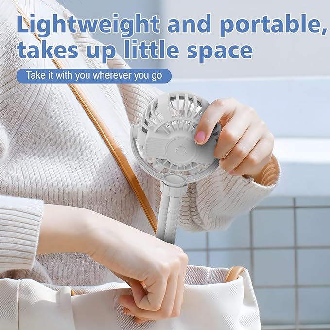 Mini Portable Baby Stroller Fan,3 Speed Personal Handheld Fan,Battery Operated Rechargeable 360° Flexible Tripod Cooling Fan, Suitable for Car Seat Crib Treadmill Golf Cart Travel(Black)