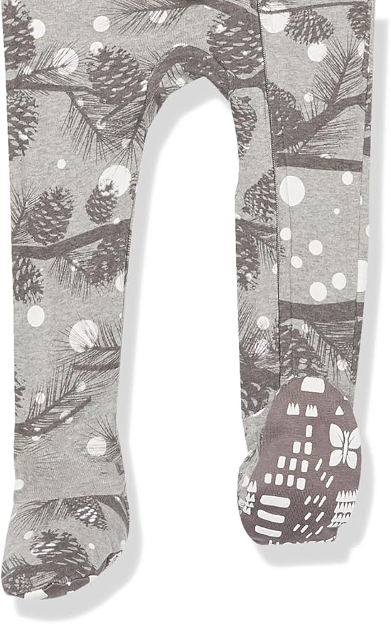 HonestBaby Non-Slip Footed Holiday Pajamas One-Piece Sleeper Zip-Front PJs Organic Cotton for Baby Boys, Girls, Unisex