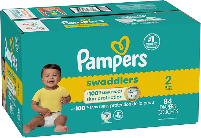Pampers Baby Diapers - Swaddlers - Size 2, 84 Count, Ultra Absorbent Disposable Infant Diaper