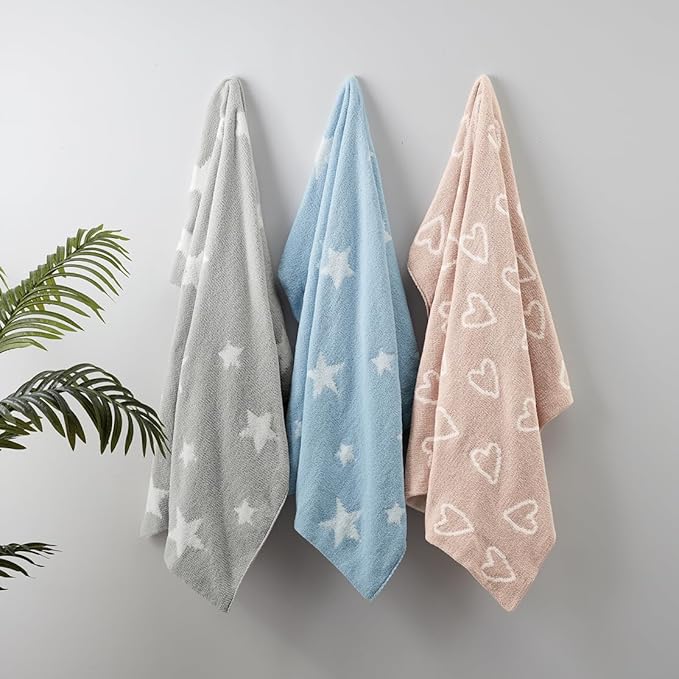 CREVENT 30"X40" Cozy Soft Warm Chenille Baby Blanket for Girls Boys, Newborn Essentials for Infant, Baby Shower Receiving Gift - Pink Heart