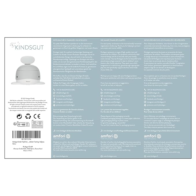 Kindsgut Potty Training Toilet in Whale Design, Designed in Germany, Potty Training in a Beautiful Design, Light Grey