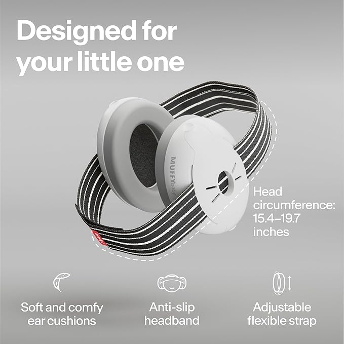 Alpine Muffy Baby Ear Protection for Babies and Toddlers up to 36 Months - CE & ANSI Certified - Noise Reduction Earmuffs - Comfortable Baby Headphones Against Hearing Damage & Improves Sleep - Black