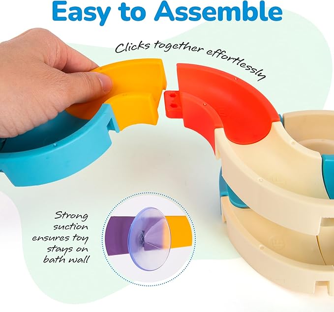 ArtCreativity 29 PCS Duck Bathtub Slide Toys, Toddler Bath Tub Water Toy Set with Bonus Stacking Cups, Lights & Sounds - Fun Birthday Gift for Boys & Girls, Kids Shower Toy and Pool Accessories