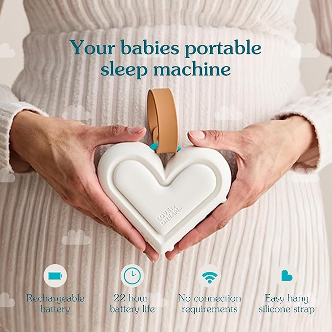 Love to Dream Sleep Machine, Baby White Noise Machine for Sleeping and Relaxing, Noise Therapy with 9 Soothing Infant Sleep Sounds with Baby Night Light, Portable Sound Machine