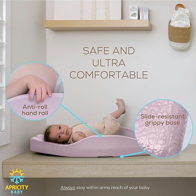 Apricity Baby Wipeable Changing Pad - Waterproof Baby Changing Pad with Raised Sides, Extra-Large 31.5" x 19.7" Diaper Changing Pad for Newborn to Toddler (Pink)