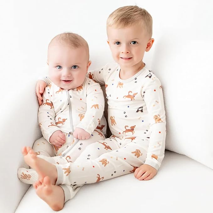 Bamboo Little Soft Baby Footie Pajamas, Baby Clothes, Newborn Sleepers, 95% Viscose and 5% Spandex, 0-24 Months
