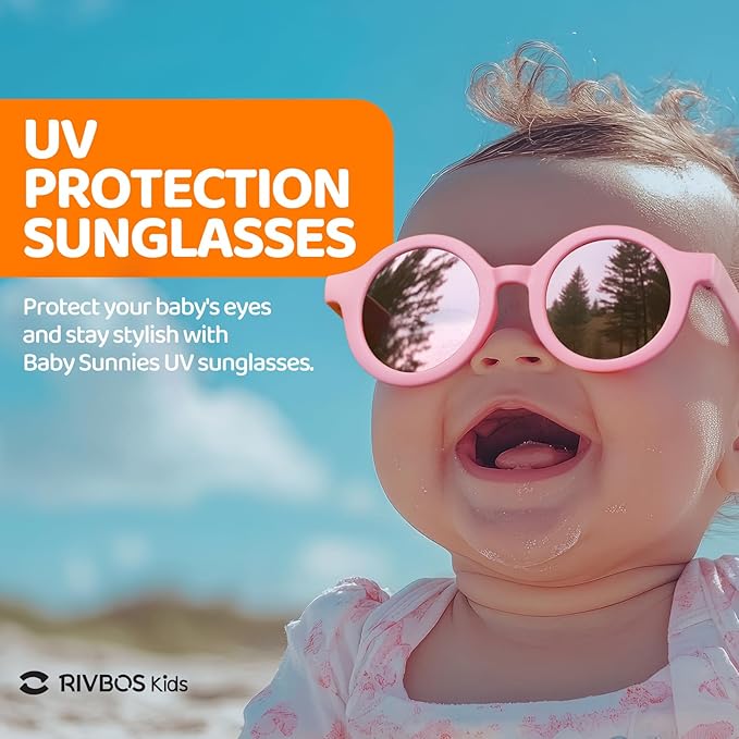 RIVBOS Baby Wrap Polarized UV400 Sunglasses - Soft Frame with Secure Strap for Infant and Newborn (0-24 Months) RBK069