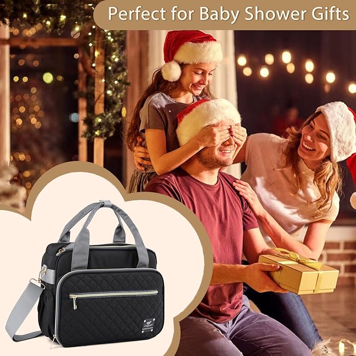 Crossbody Small Diaper Bag, Cute Mini Baby Diaper Tote Bags with Insulated Pockets for Traveling Outdoor Parent