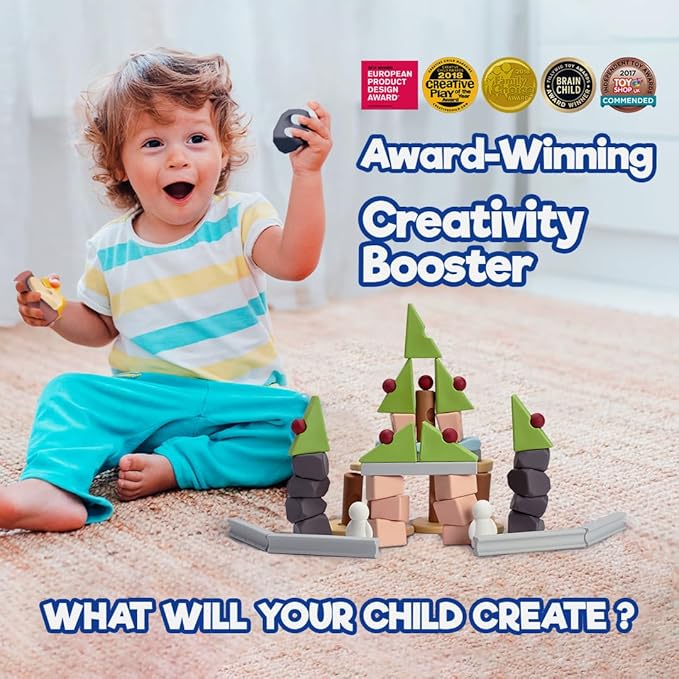 Taksa Toys Creative Unique Building Stem Toys for Kids Ages 4 5 6 7+ Educational Blocks Resources for Learning, Open-Ended Montessori Toys for Girls Boys Fine Motor Skills, Reggio Emilia Toys 72 Pcs