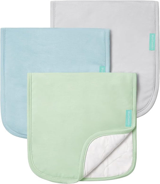 Supersoft Burp Cloths, Premium Bamboo Viscose Baby Burp Cloths, Absorbent & Skin-Friendly, Large 21” x 10”, Unisex Baby Essentials for Feeding, Spit-Up, 3-Pack